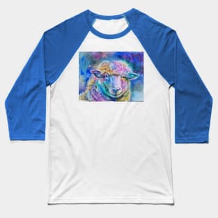 Whimsical Watercolor Sheep Baseball T-Shirt